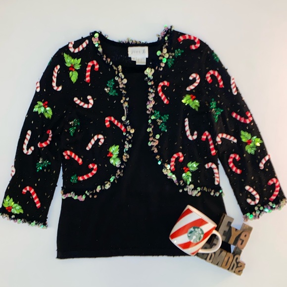 🎄JUST B Ugly Embellished Christmas Sweater - Picture 1 of 12